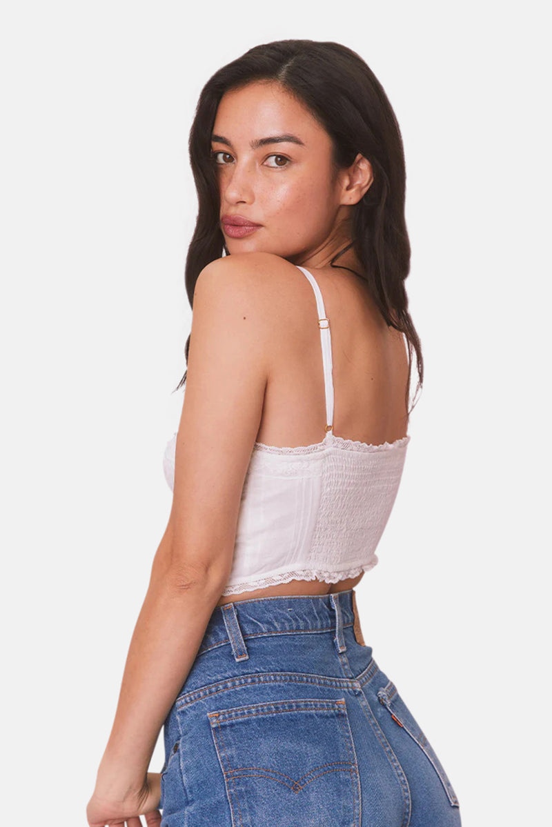 Embellished Rosabella Cami Top True White