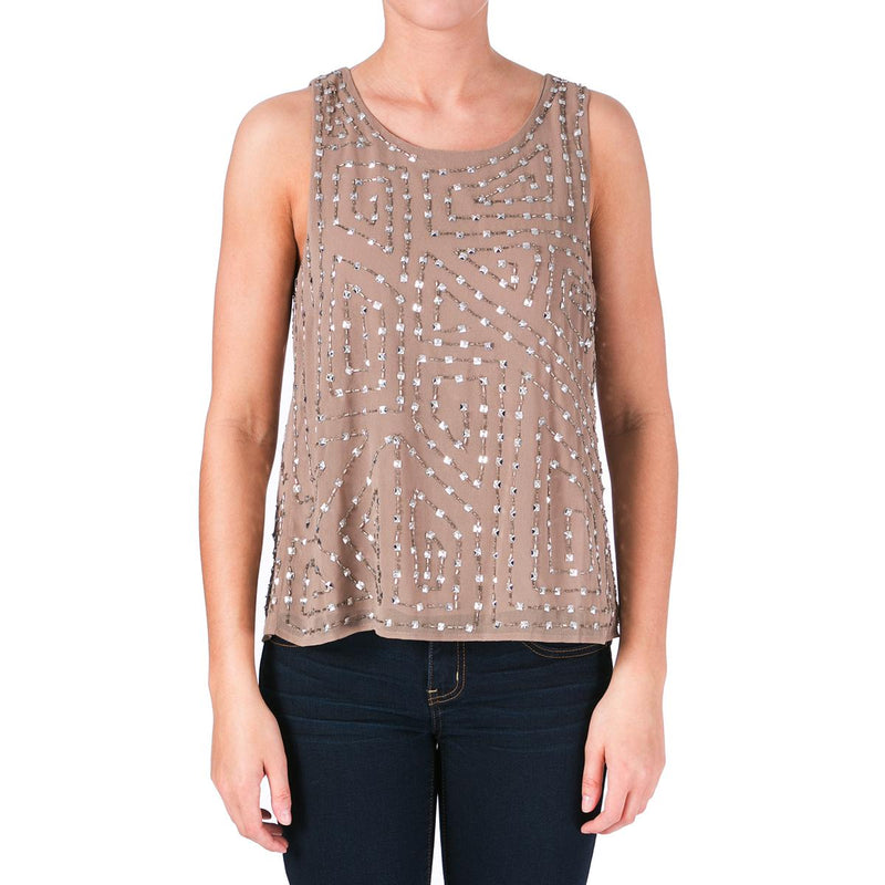 W118 by Walter Baker Womens Olivia Chiffon Embellished Tank Top