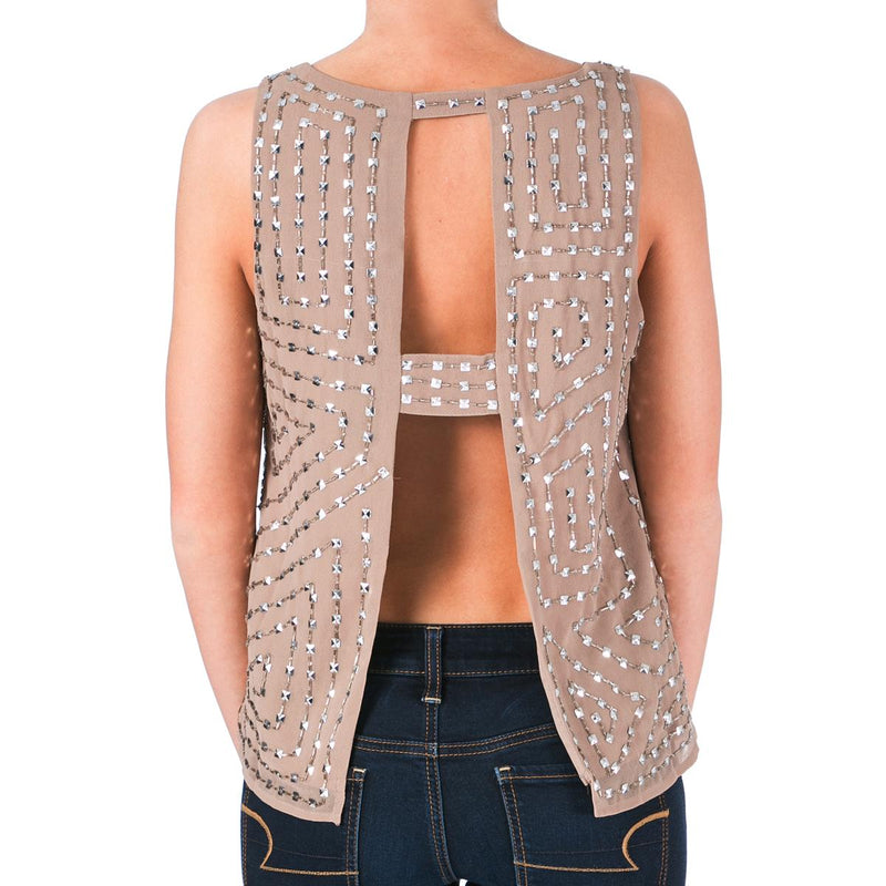 W118 by Walter Baker Womens Olivia Chiffon Embellished Tank Top