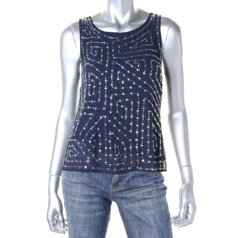 W118 by Walter Baker Womens Olivia Chiffon Embellished Tank Top