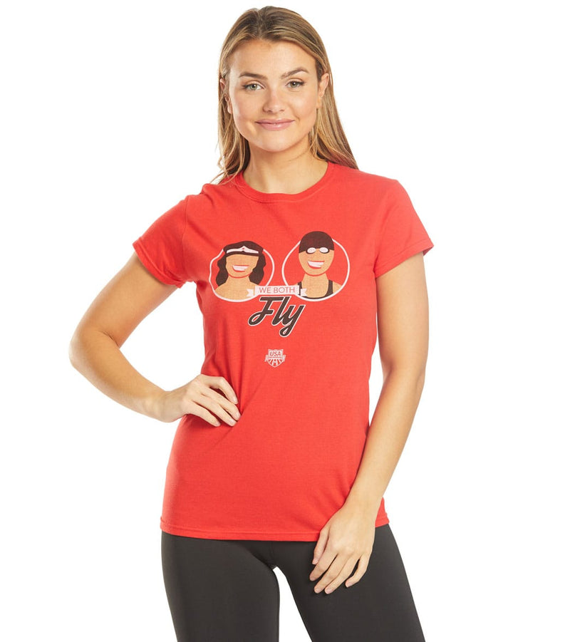 USA Swimming Women's We Both Fly Crew Neck T-Shirt