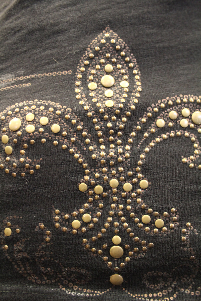 Vocal | Embellished Long Sleeve with Fleur De Lis Top