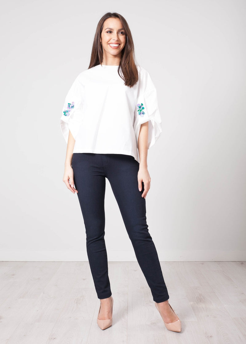 Eva White Embellished Top