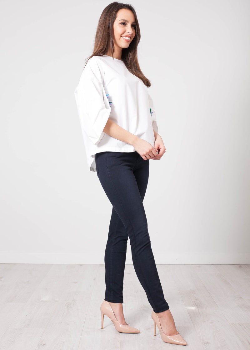 Eva White Embellished Top