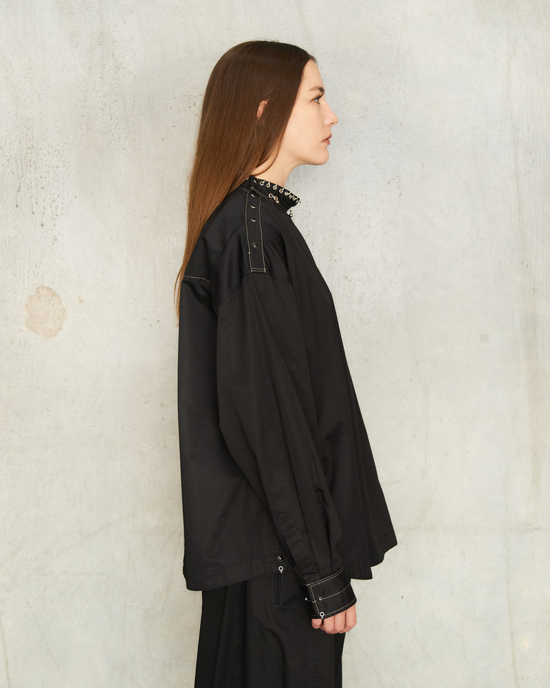 Black Embellished Metal Top