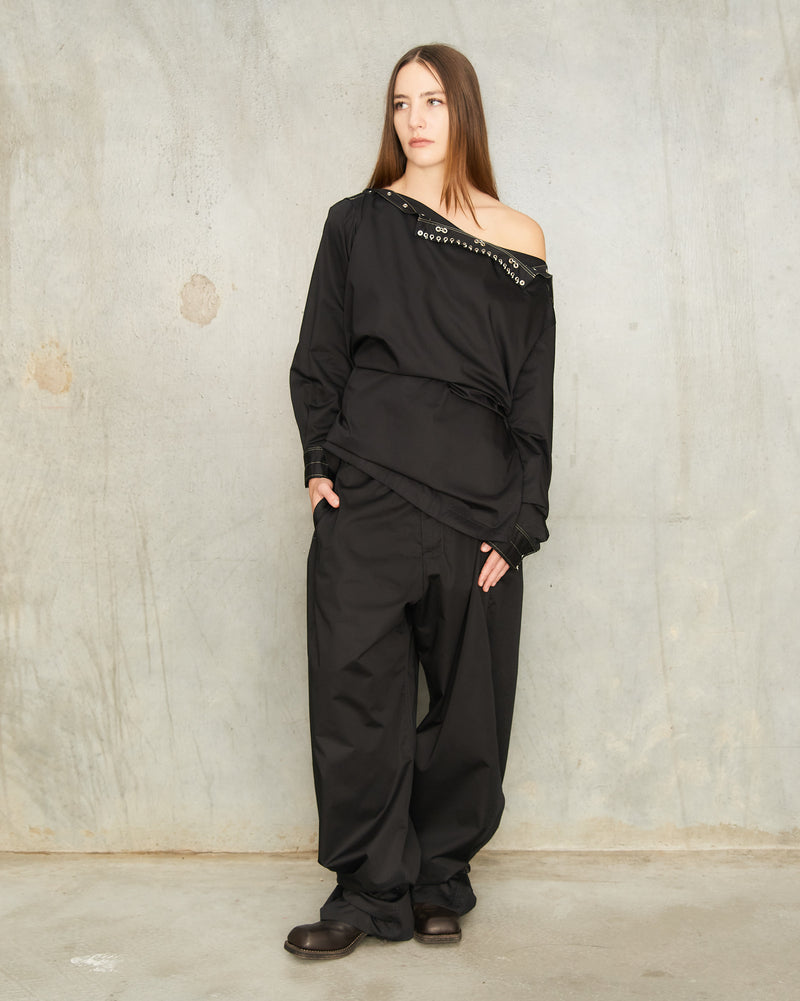Black Embellished Metal Top
