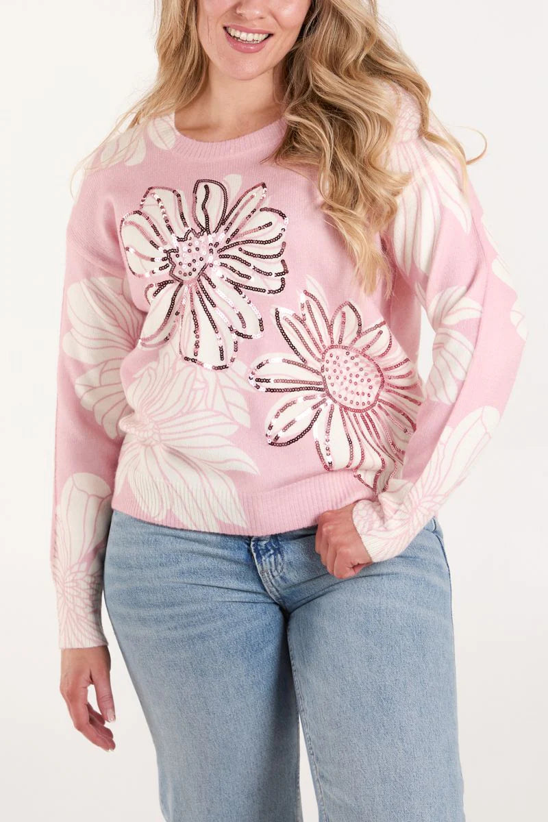 Susie Embellished Flower Jumper