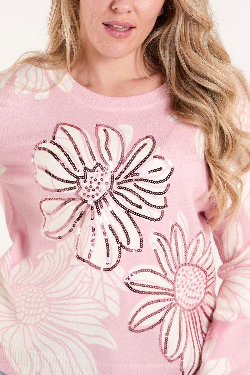 Susie Embellished Flower Jumper