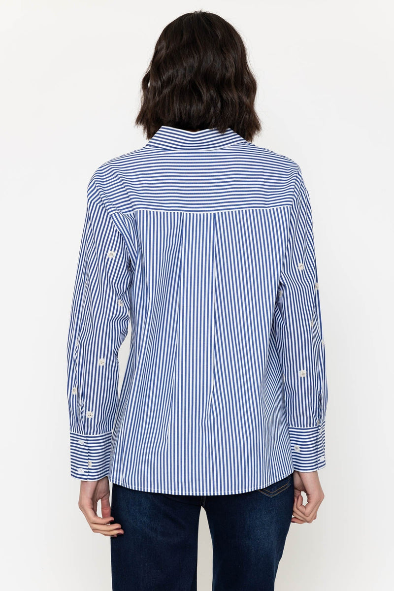 Embellished Blue Stripe Shirt