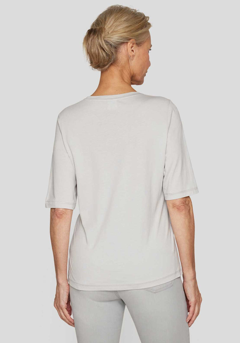 Rabe Embellished Metallic Graphic T-Shirt, Grey