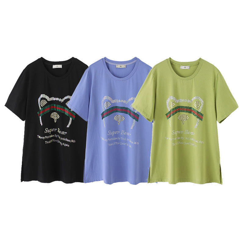 Plus Size Bear Embellished Tee