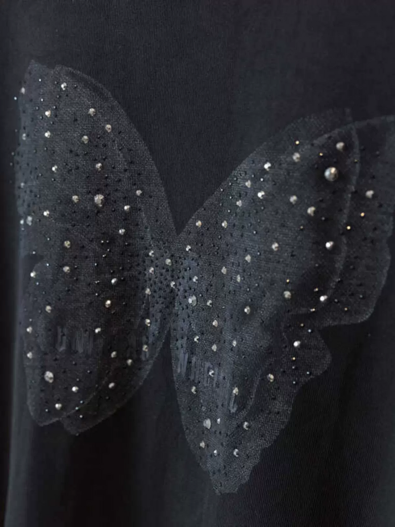 Plus Size Embellished Butterfly Tee