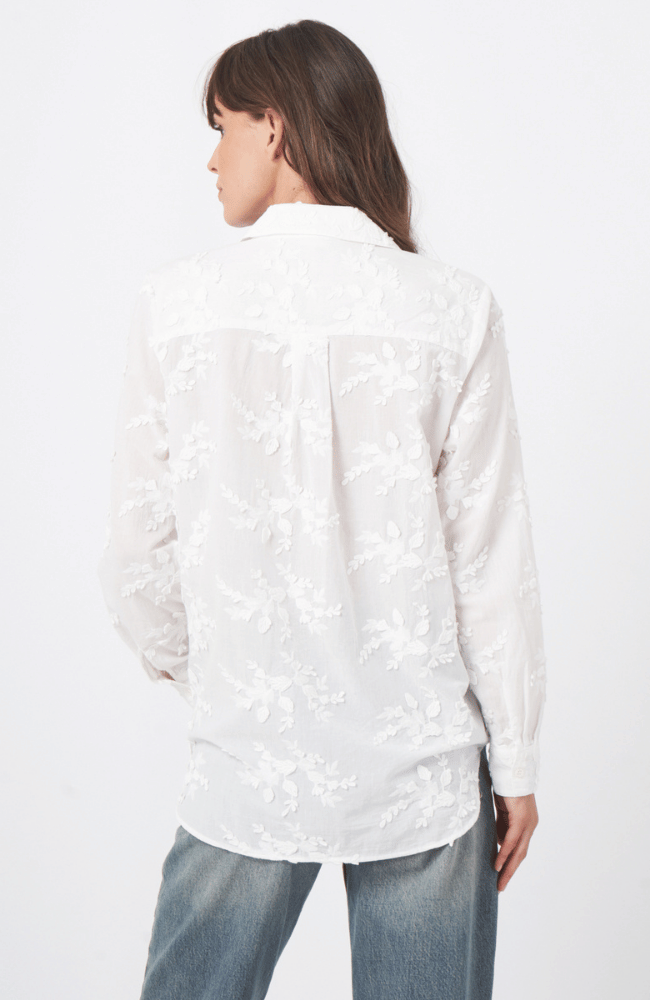 COTTON EMBELLISHED BLOUSE in WHITE