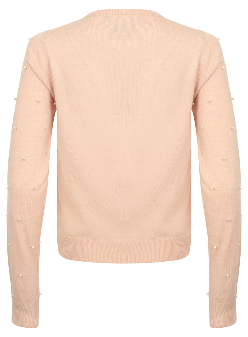 Ex Chainstore Pearl Stud Embellished Longsleeve Knitwear Jumper Size 6-18