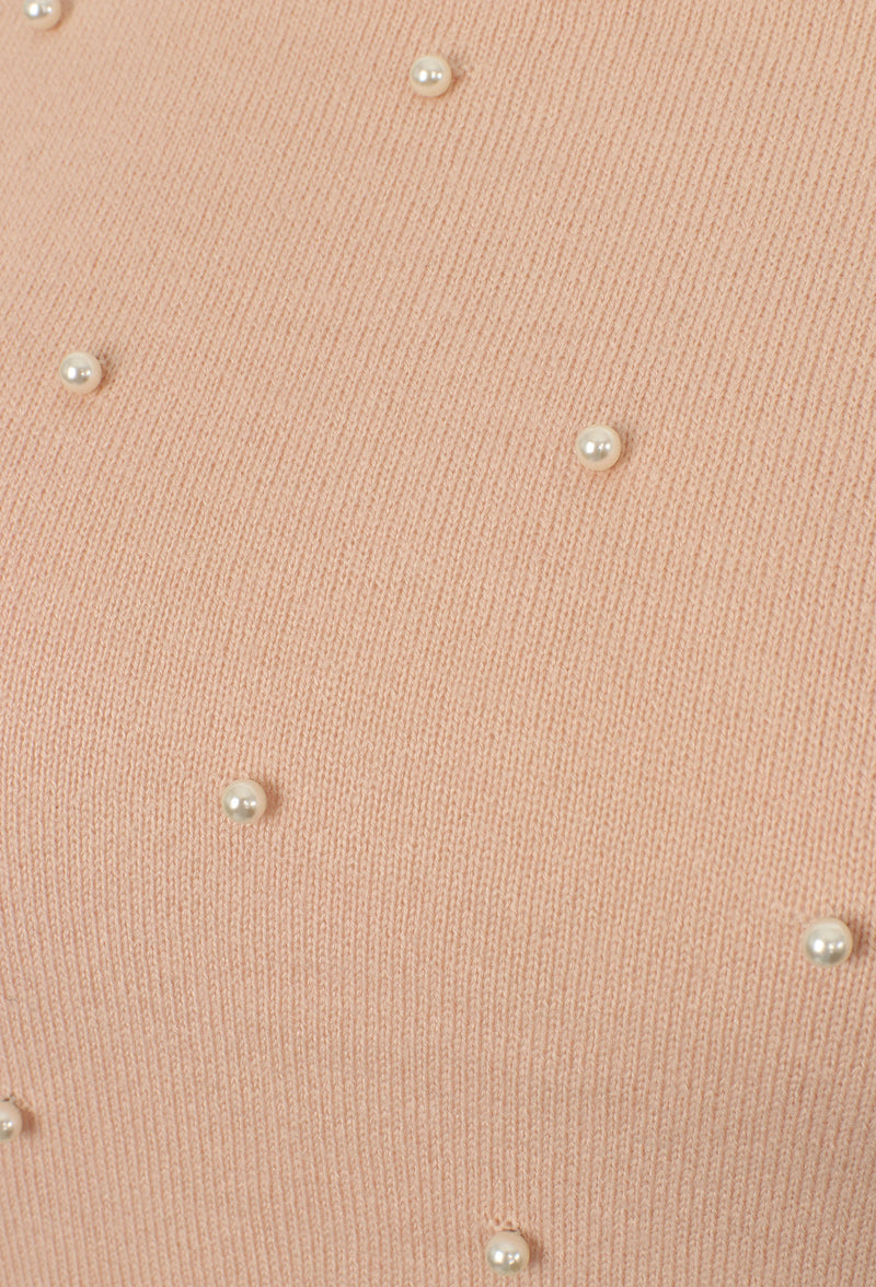 Ex Chainstore Pearl Stud Embellished Longsleeve Knitwear Jumper Size 6-18