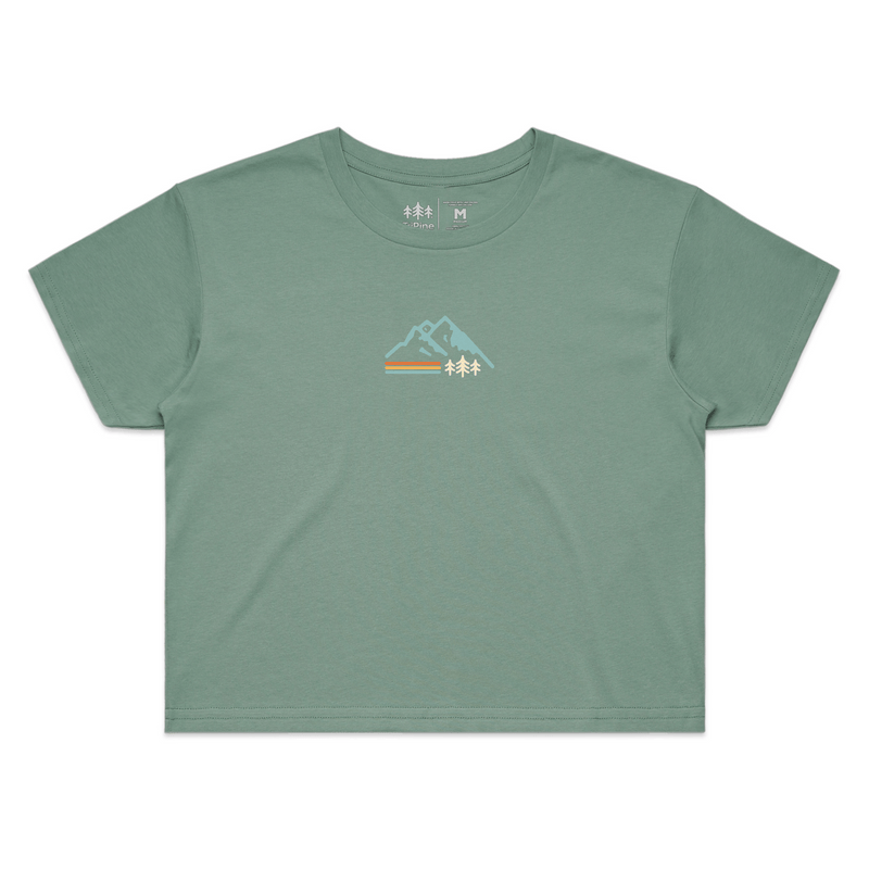 Women's Retro Mountain Crop Tee