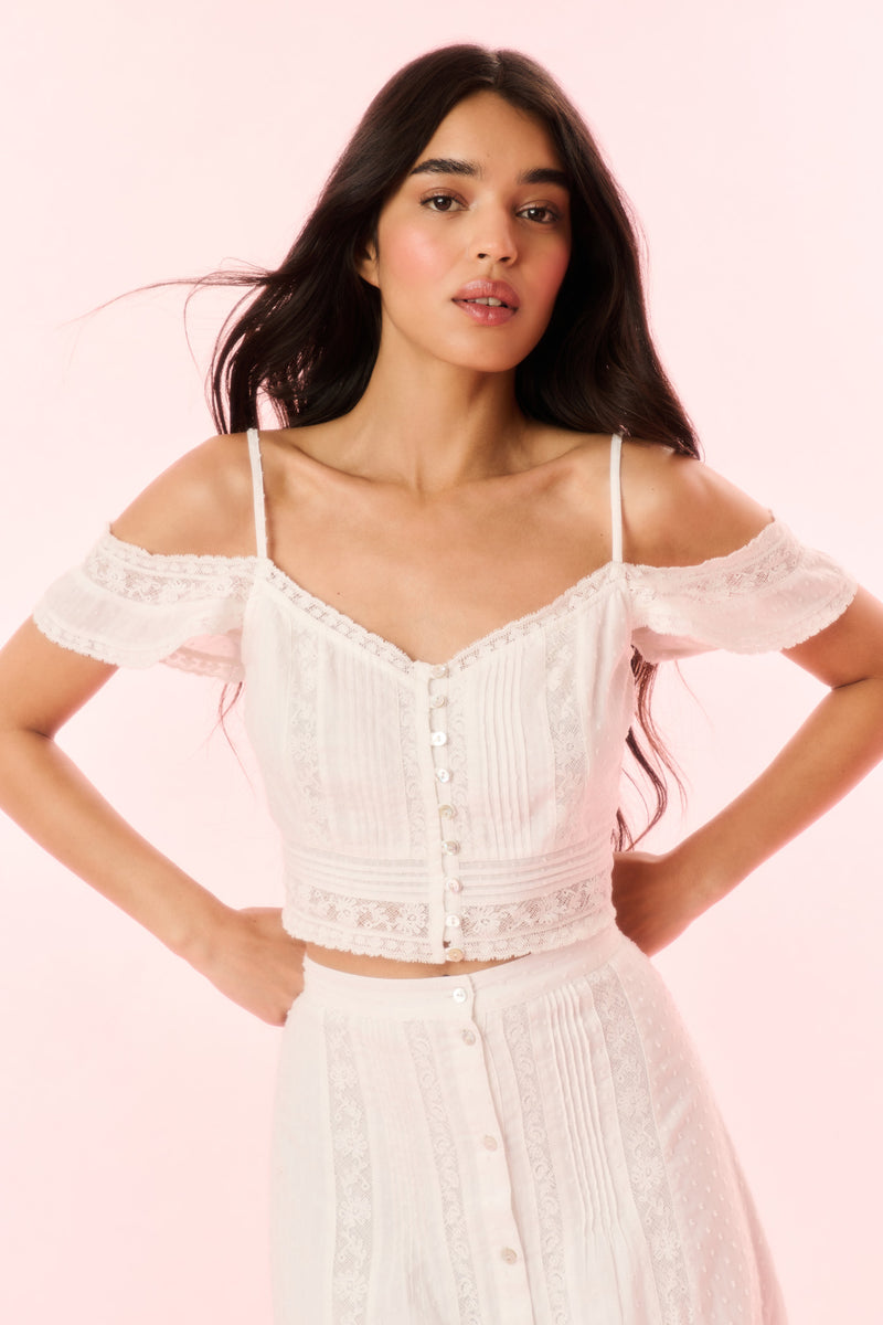 Jenae Cotton Off-The-Shoulder Crop Top