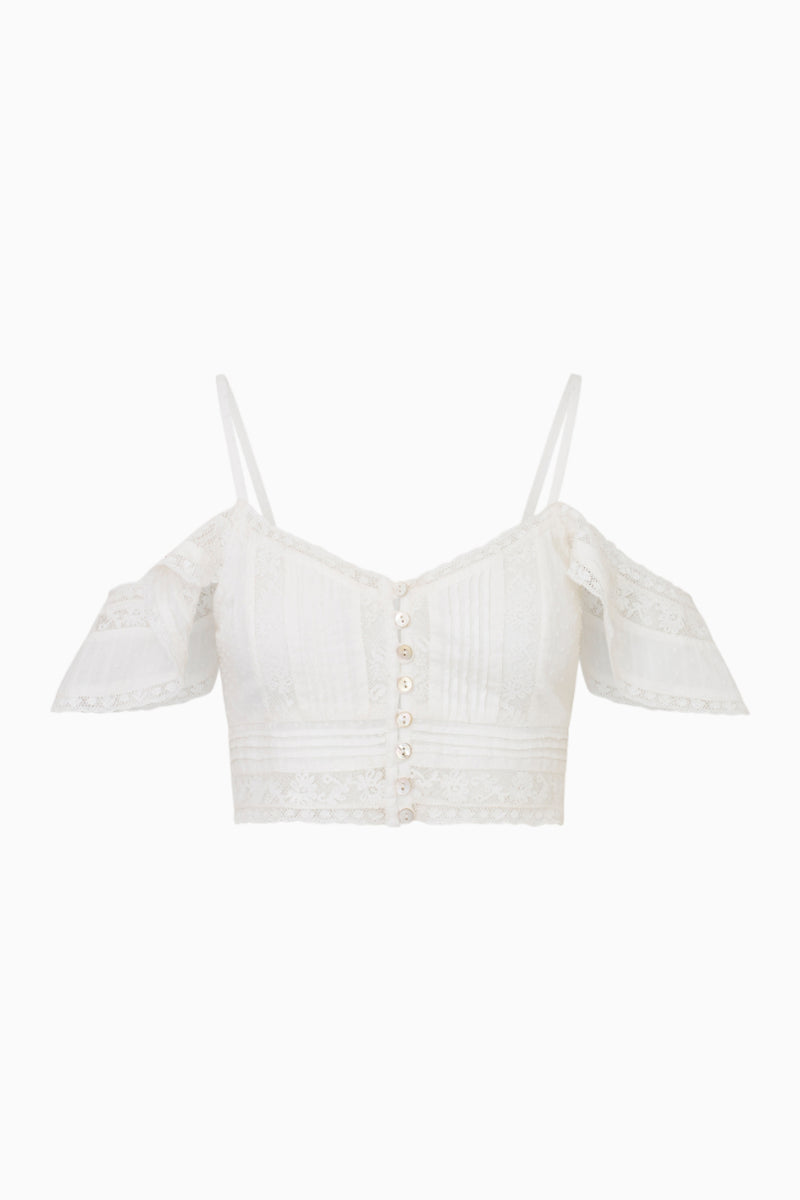 Jenae Cotton Off-The-Shoulder Crop Top
