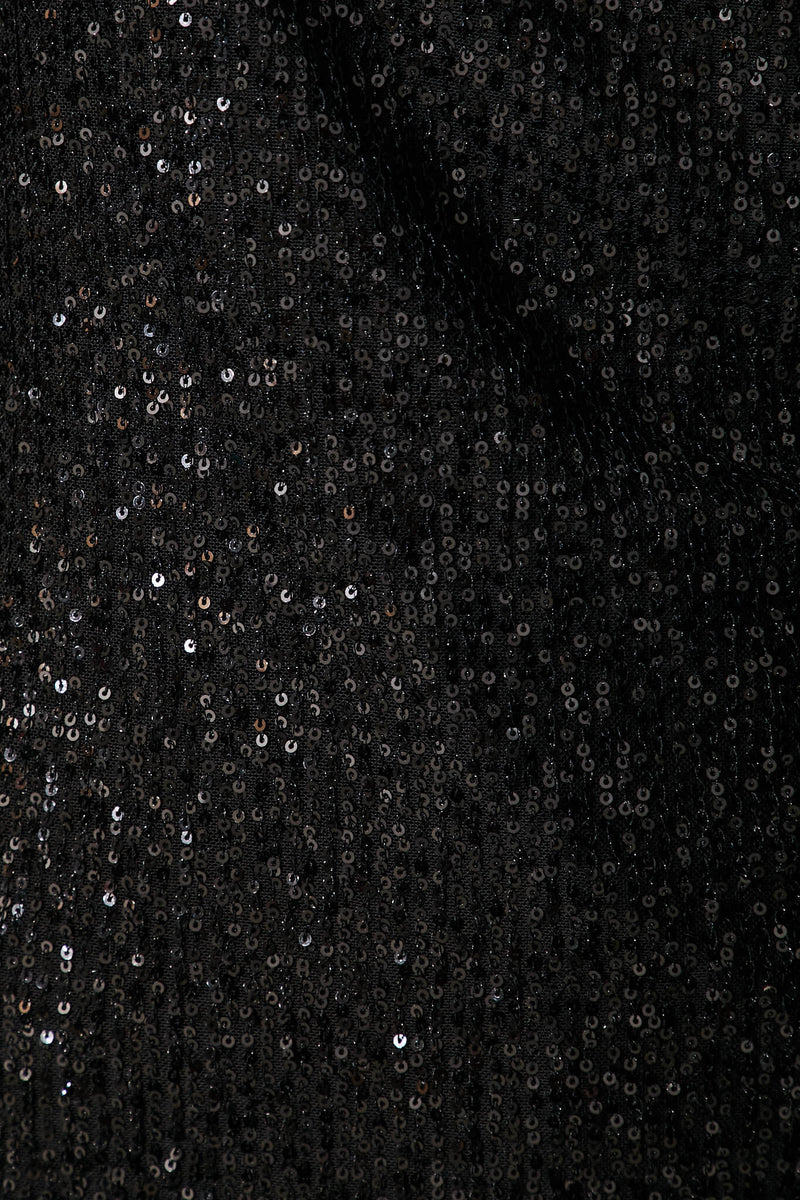 Liana Off Shoulder Top in Black Sequin