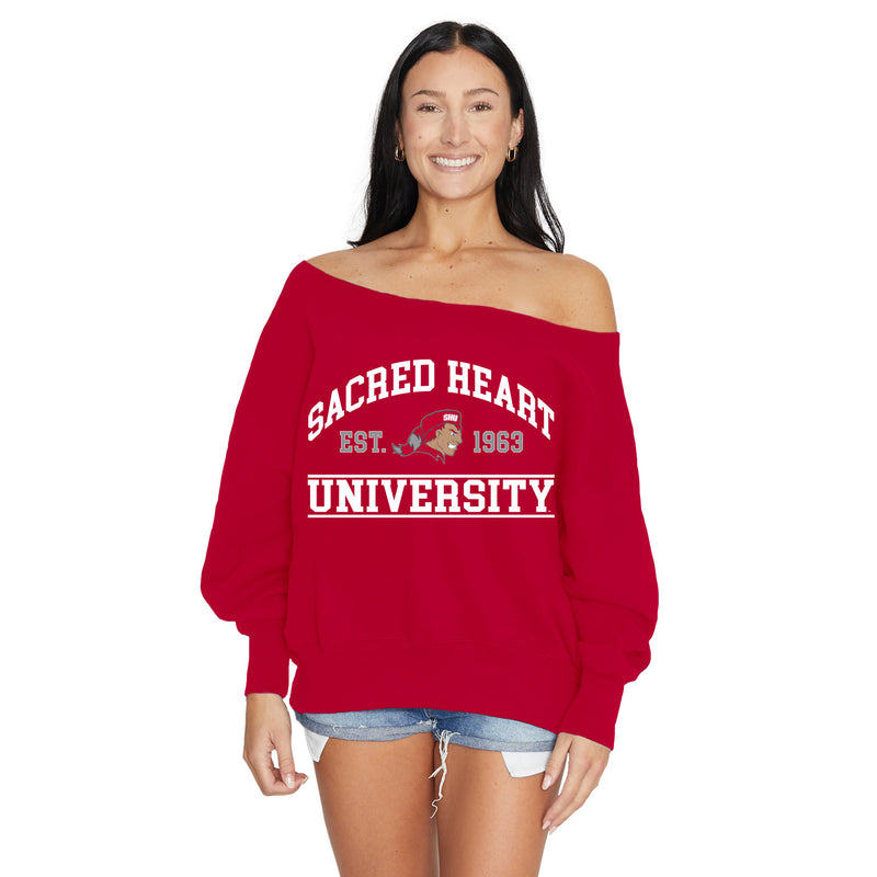 Sacred Heart Pioneers Off the Shoulder Sweatshirt