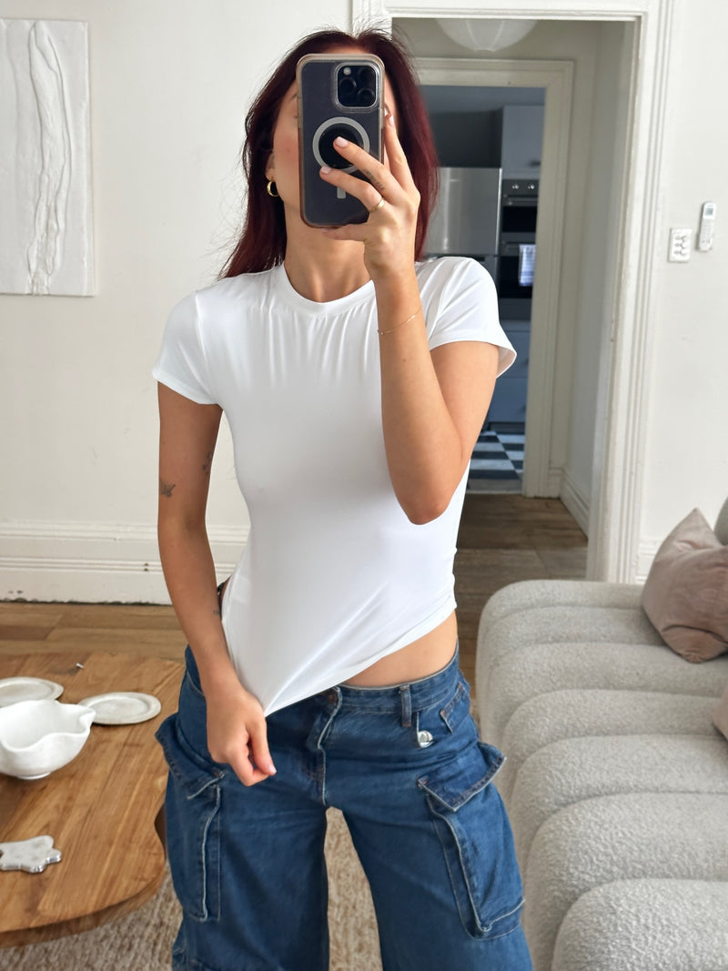 Stretch Fitted Tee - White
