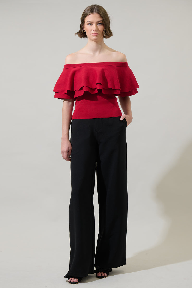 Genoa Kaila Off the Shoulder Sweater Top
