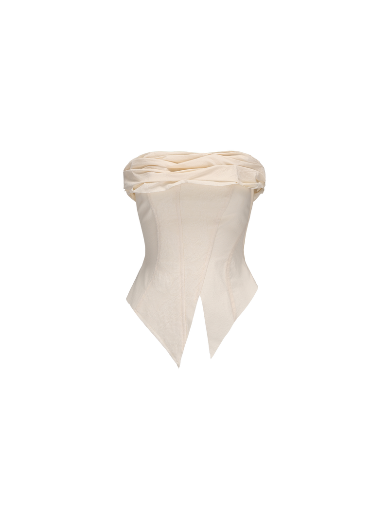 White Off-Shoulder Panel Top