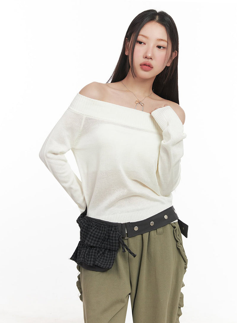 Essential Off-Shoulder Long-Sleeve Top IM525