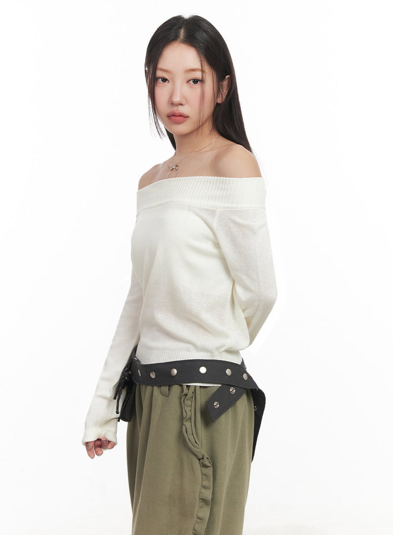 Essential Off-Shoulder Long-Sleeve Top IM525