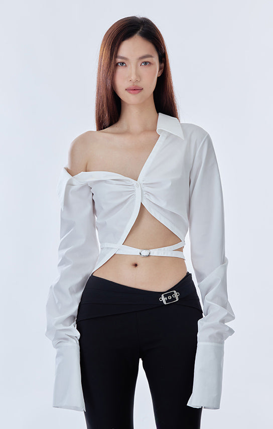 Off shoulder  Cropped Shirt