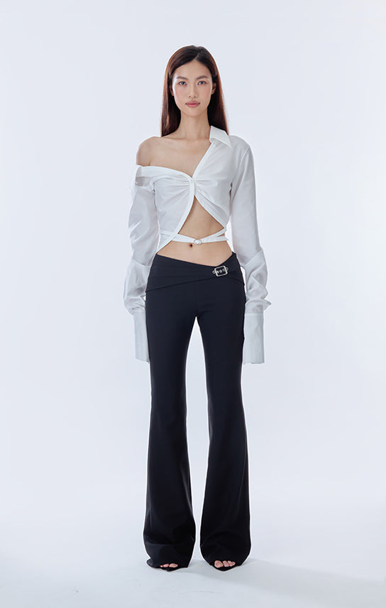 Off shoulder  Cropped Shirt