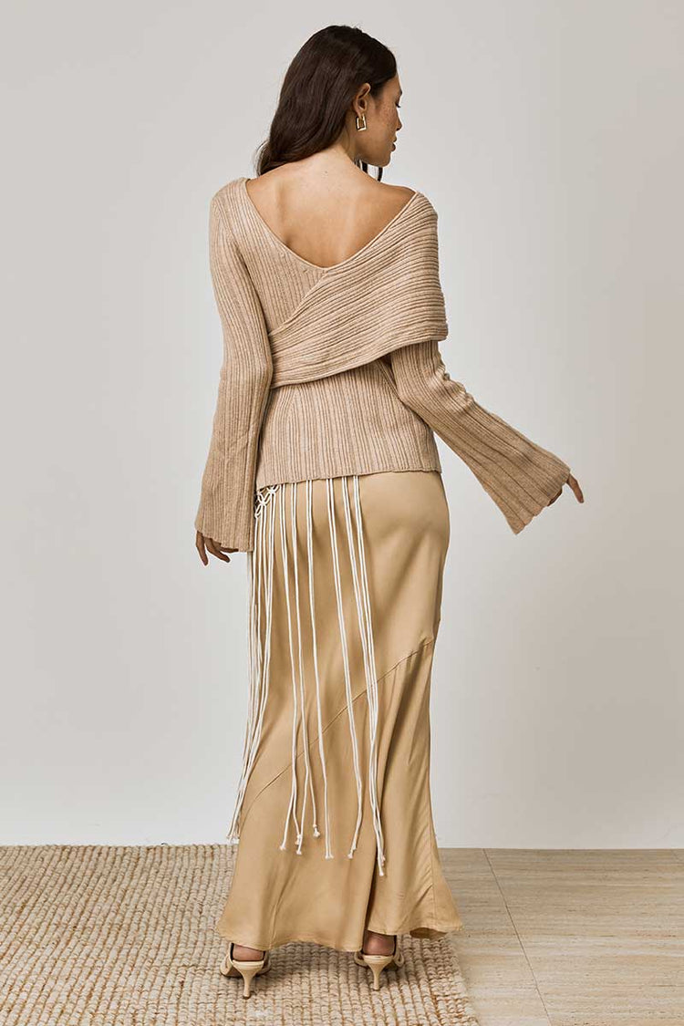 Harlow Natural Off Shoulder Knit Top