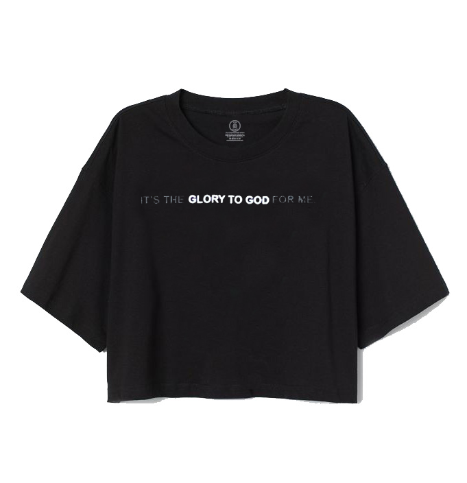 Ladies Glory To God Crop T - Black