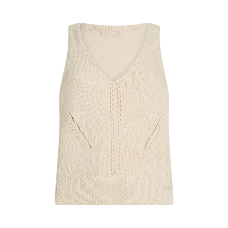 Top donna in maglia con cut-out
