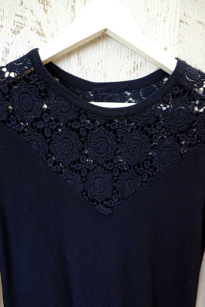 Raquel Cut Out Wool Top Marine