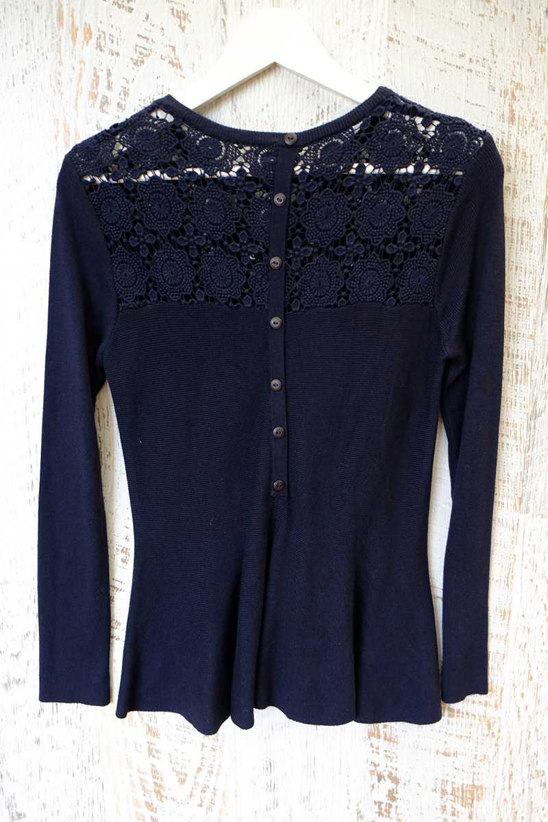 Raquel Cut Out Wool Top Marine