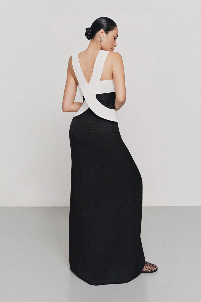 Lac Asymmetric Cut-Out Polyester Blend Ankle Length Top