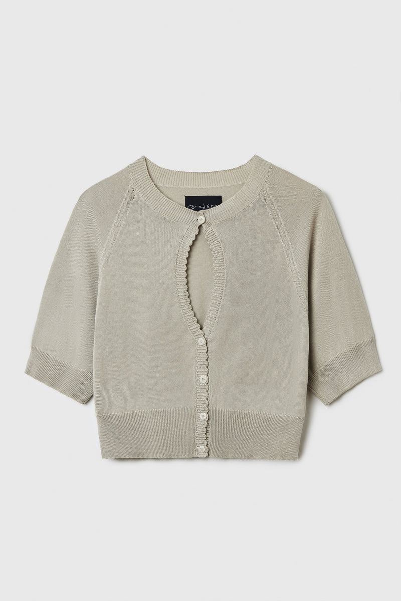 Cordera - Organic Cotton Cut-Out Top (Pearl Grey)