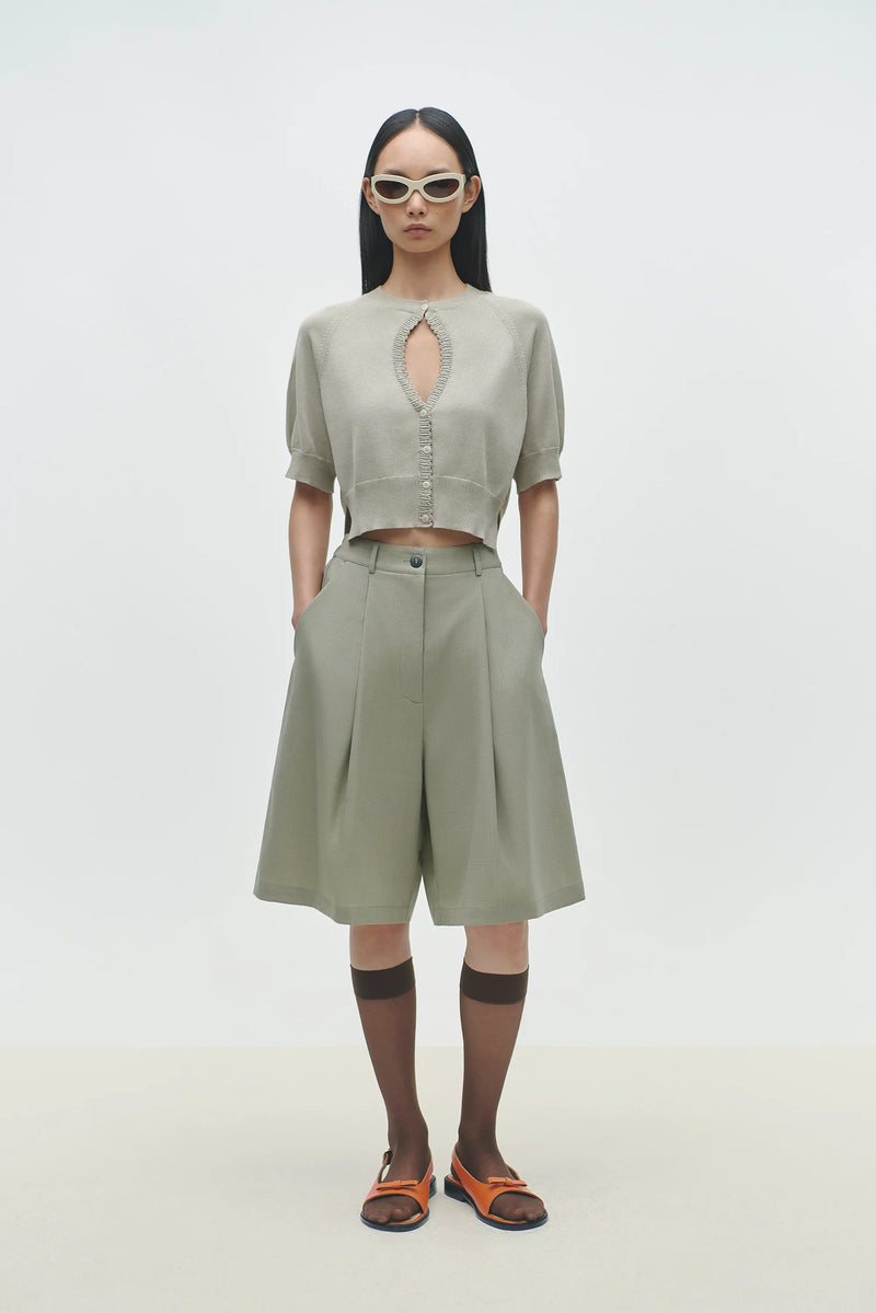 Cordera - Organic Cotton Cut-Out Top (Pearl Grey)
