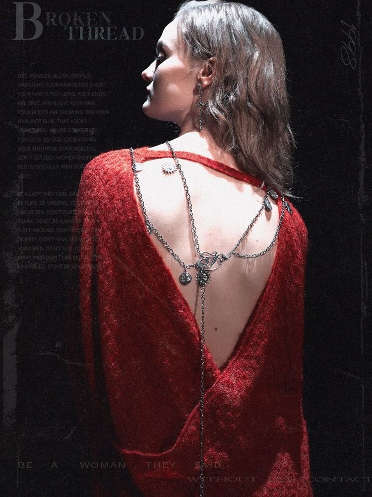 Backless Mohair Knit Top