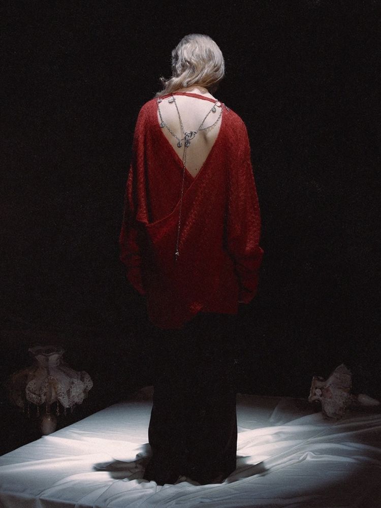 Backless Mohair Knit Top