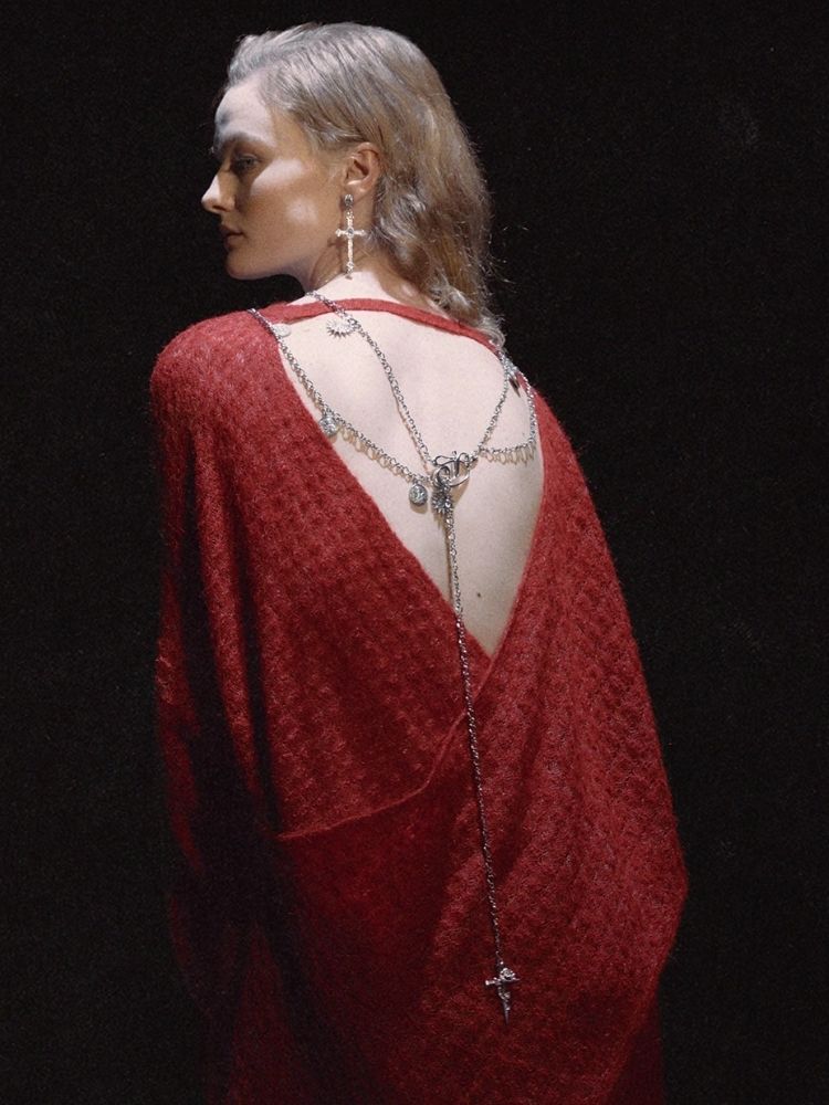 Backless Mohair Knit Top