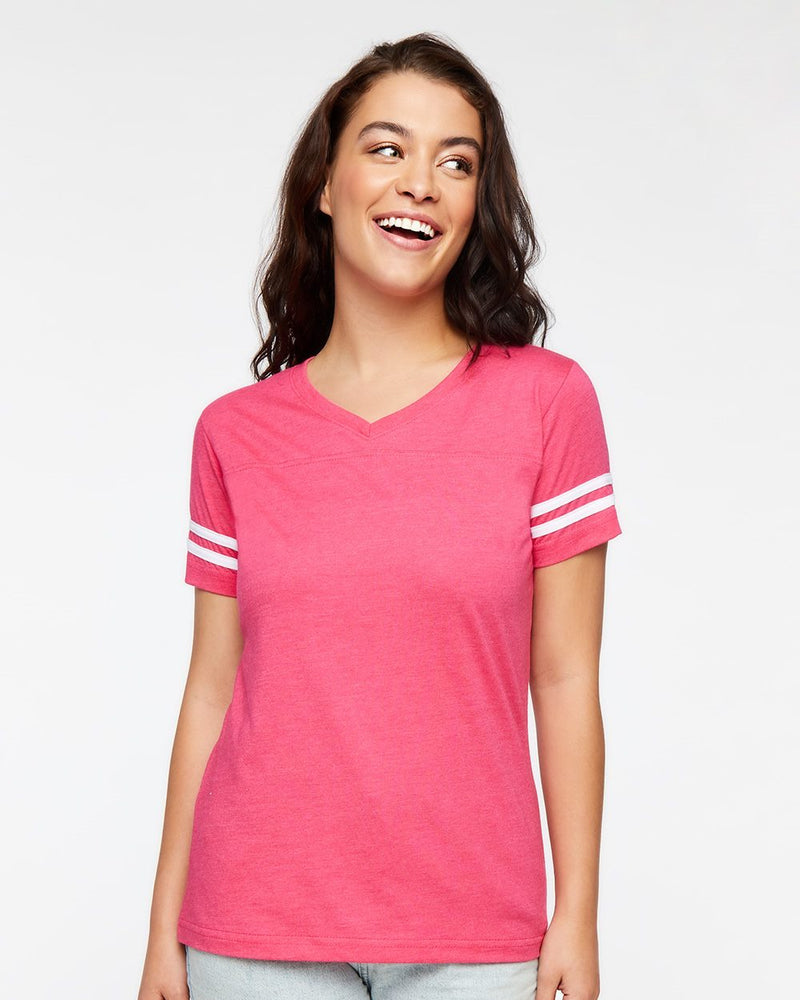 LAT Women's Football V-Neck Fine Jersey T-Shirt