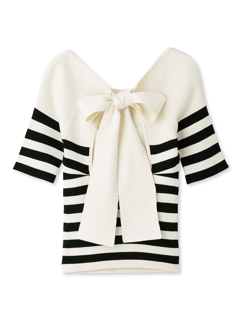 Sustainable Ribbon Backless Knit Tops
