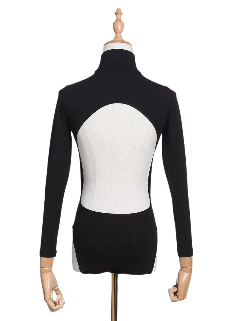 Liber Summer Women's Backless Solid Color T-shirts