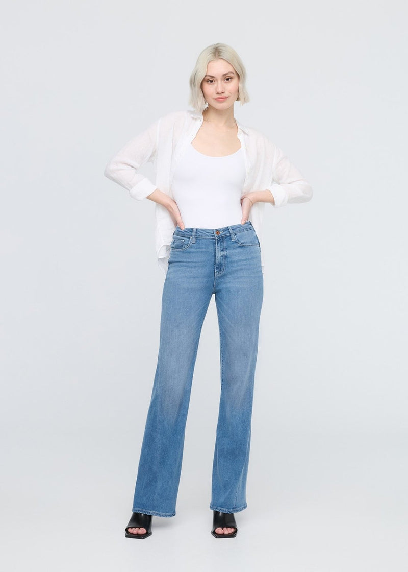 No Sweat Denim High Rise Wide Leg - Pacific