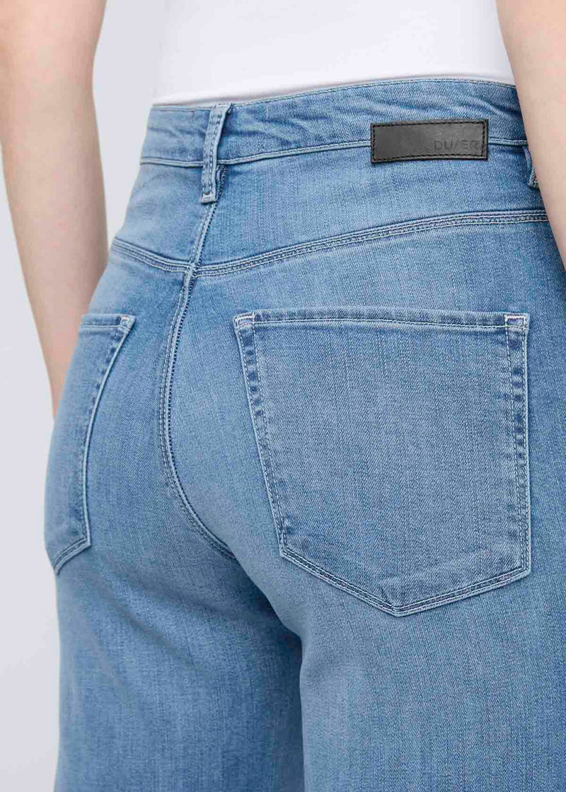 No Sweat Denim High Rise Wide Leg - Pacific