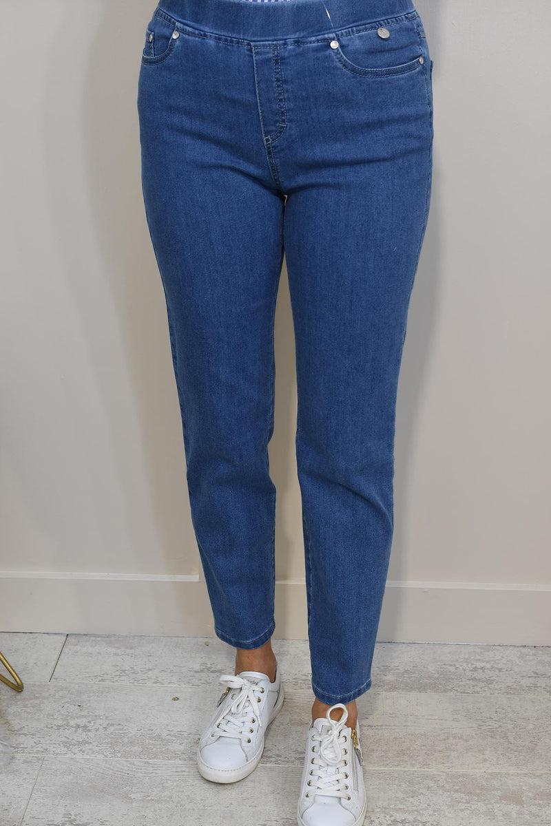 Anna Montana Blue Denim Angelika Jump In Super Stretch 7/8 Jeans-1106SNOS