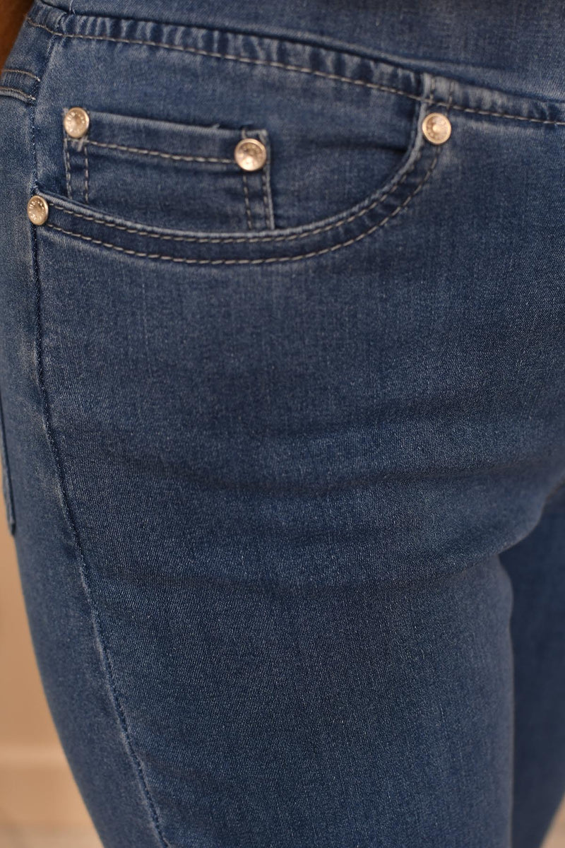 Anna Montana Blue Denim Angelika Jump In Super Stretch 7/8 Jeans-1106SNOS