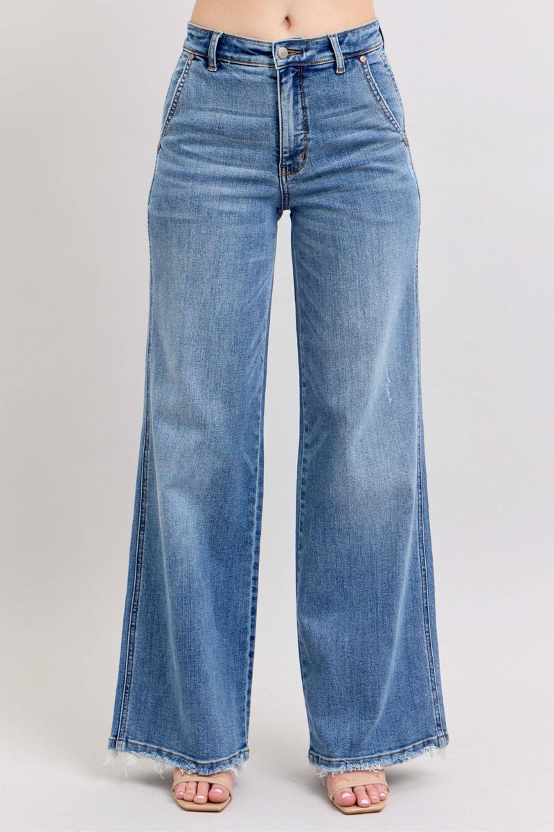 Judy Blue High Waist Retro Wide Leg Denim Jeans 82648